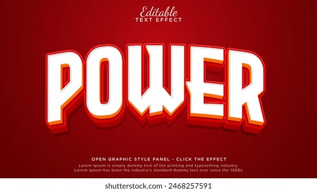 Power 3d editable text effect. Red text style