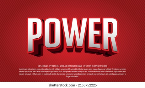 Power 3d Style Editable Text Effect Use For Logo And Business Brand