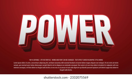 Power 3d style editable text effect