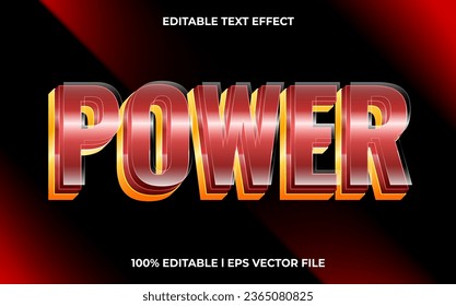 power 3d text effect with glow theme. typography for games tittle