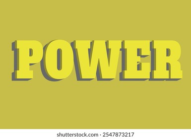 Power 3D text effect vector illustrator. 3D text effect