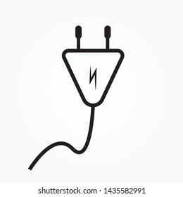 Power adapter icon isolated of flat style. Vector illustration. 
