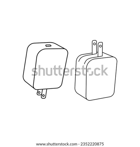 Power adapter outline vector icon. phone charger adapter icon vector illustration design template web.Mobile phone charger line icon. linear style sign for mobile concept and web design. 