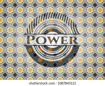  Power arabic emblem background. Arabesque decoration.