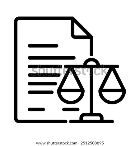Power of attorney document icon. Outline style. Vector. Isolate on white background.