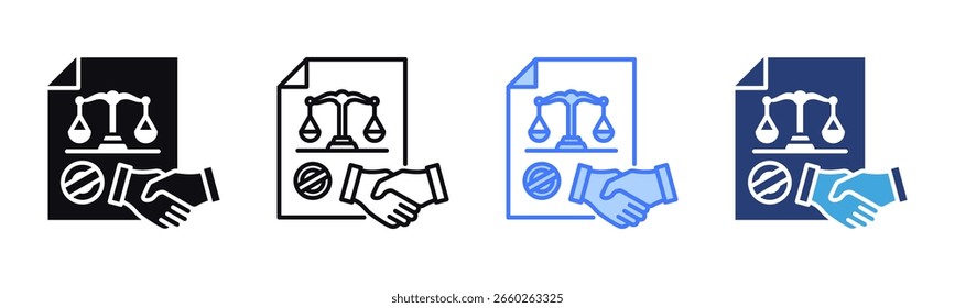 Power Of Attorney icon sheet colección de múltiples estilos