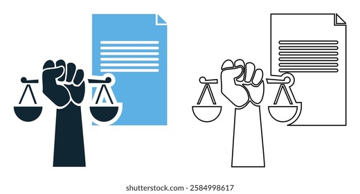 Power of attorney icon vector, legal, business, and authorization pictogram symbol ui and ux design, glyphs and stroke line