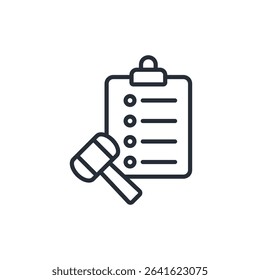 power of attorney icon. vector.Editable stroke.linear style sign for use web design,logo.Symbol illustration.