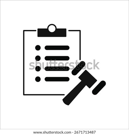 power of attorney icons. simple solid vector