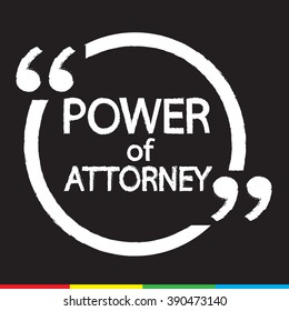 Power Of Attorney lettering Illustration design