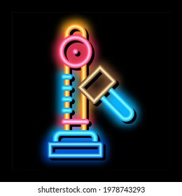 power attraction to measure strength neon light sign vector. Glowing bright icon power attraction to measure strength sign. transparent symbol illustration