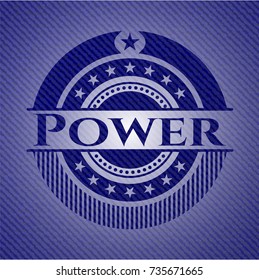 Power badge with denim texture