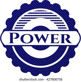 Power badge with jean texture