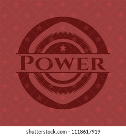 Power badge with red background