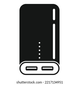 Power Bank Battery Icon Simple Vector. Mobile Charger. Phone Powerbank