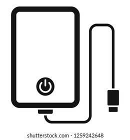 Power bank cable icon. Simple illustration of power bank cable vector icon for web design isolated on white background