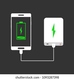 Power Bank Connected Smartphone By Usb Stock Vector (Royalty Free ...