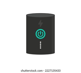 A power bank device with a mobile phone charging logo design. Charger power bank icon set. Simple set of charger power bank vector design and illustration.