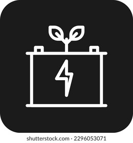 Power bank Eco friendly icon with black filled line style. device, phone, charger, portable, energy, recharge, accumulator. Vector illustration