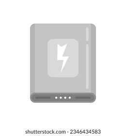 Power bank energy icon flat vector. Phone battery. Usb charge isolated