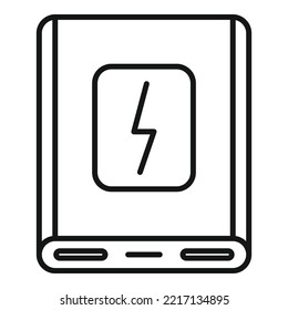 Power bank energy icon outline vector. Phone battery. Usb charge