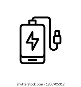 Power bank flat icon. Single high quality outline symbol of info for web design or mobile app. Thin line signs for design logo, visit card, etc. Outline logo of power bank