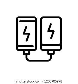 Power bank flat icon. Single high quality outline symbol of info for web design or mobile app. Thin line signs for design logo, visit card, etc. Outline logo of power bank