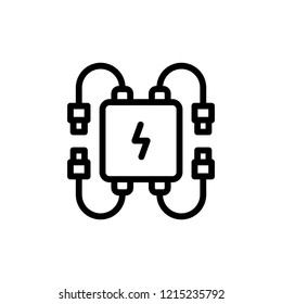 Power bank flat icon. Single high quality outline symbol of info for web design or mobile app. Thin line signs for design logo, visit card, etc. Outline logo of power bank