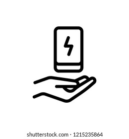 Power bank flat icon. Single high quality outline symbol of info for web design or mobile app. Thin line signs for design logo, visit card, etc. Outline logo of power bank