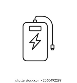 Power bank icon Black and white logo