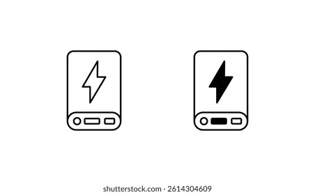 Power Bank icon design with white background stock illustration
