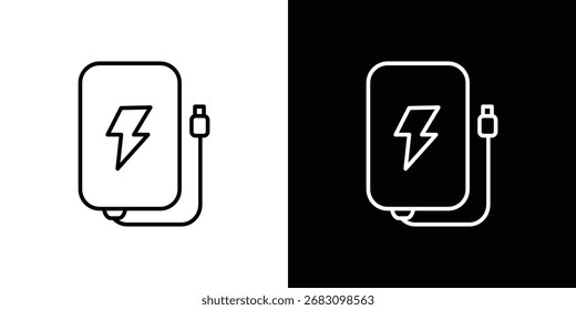 Power bank icon in editable stroke. EPS 10 vector illustration.
