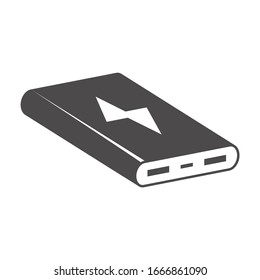 Power bank icon in flat style.Vector illustration.