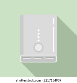 Power bank icon flat vector. Phone battery. Mobile charger