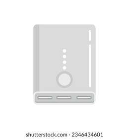 Power bank icon flat vector. Phone battery. Mobile charger isolated