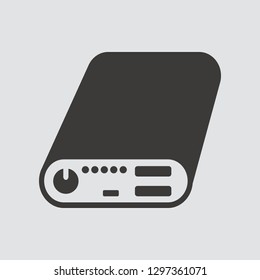 Power bank icon isolated of flat style. Vector illustration.