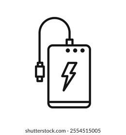 Power bank icon Isolated flat vector in outline