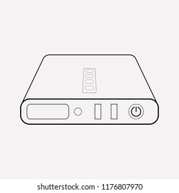 Power bank icon line element. Vector illustration of power bank icon line isolated on clean background for your web mobile app logo design.