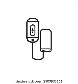 power bank icon logo vector design