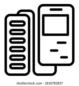 Power bank icon. Outline power bank vector icon for web design isolated on white background