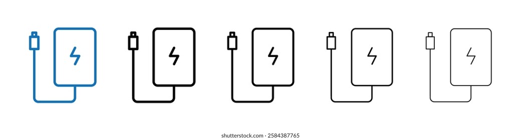 Power bank icon Outline vector logo for web ui