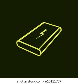 power bank icon, portable charging device, vector illustration