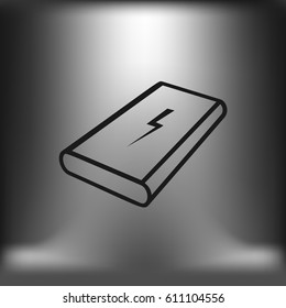 power bank icon, portable charging device, vector illustration