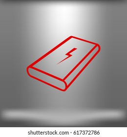 power bank icon, portable charging device, vector illustration