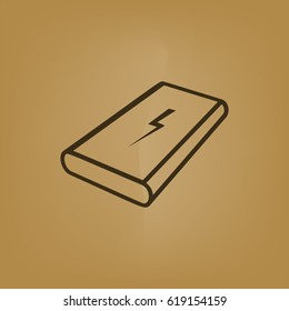 power bank icon, portable charging device, vector illustration