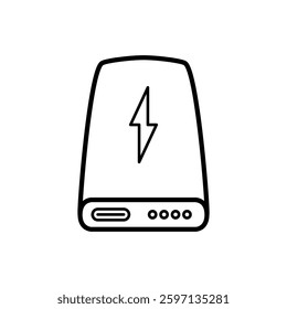 power bank icon, simple flat style, illustration, logo sign symbol pictogram template, for ui or ux isolated on white for mobile app, editable