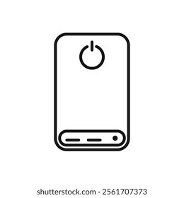 Power bank icon Simple thin line flat symbol