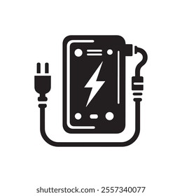 Power bank icon symbol flat style vector illustration.
