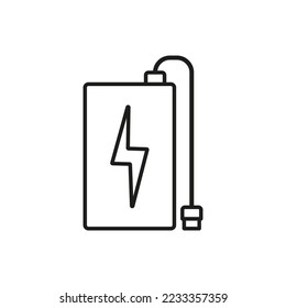 Icono de banco de energía. Vector. Estilo de línea.