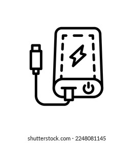 Icono de banco de energía en vector. Logotipo